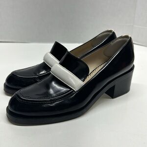 Stella McCartney Oxfords Shoes Pumps Heeled Loafers Vegan Leather Black Size 8